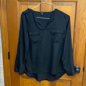Black v neck blouse